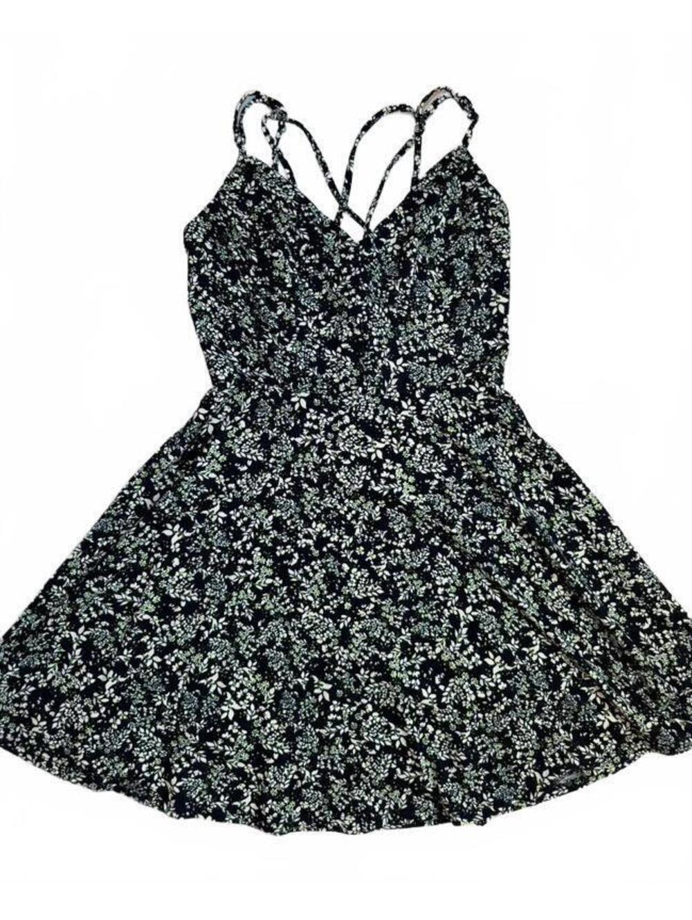Nine Britton Dark Navy Floral Strappy Mini Dress Medium Petite